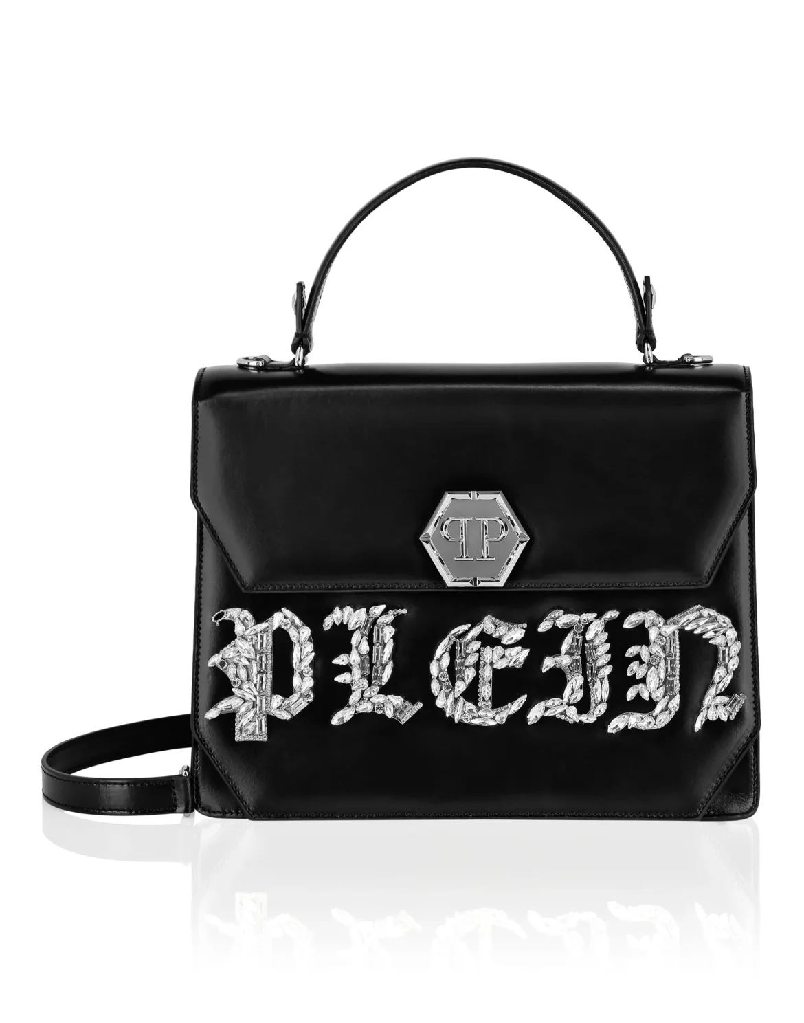 Superheroin Large Handle Bag Plein Stones, цвет: Черный