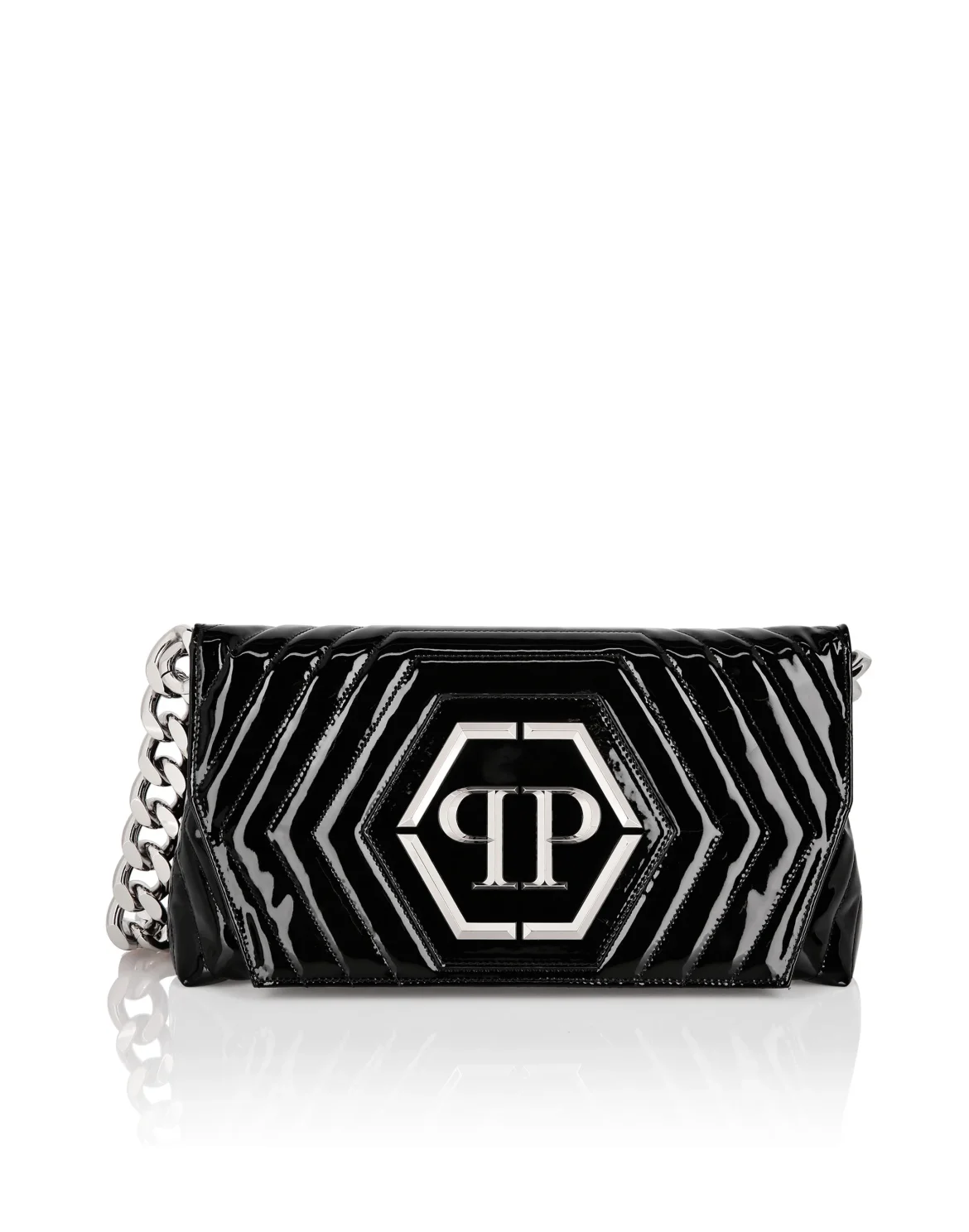 Patent Leather Small Shoulder Bag Stones, цвет: Черный