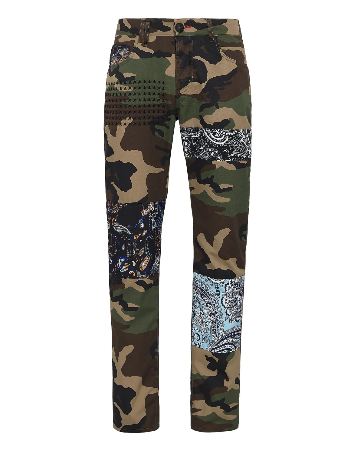 Denim Trousers Super Straight Cut Fit Paisley, цвет: Камуфляж