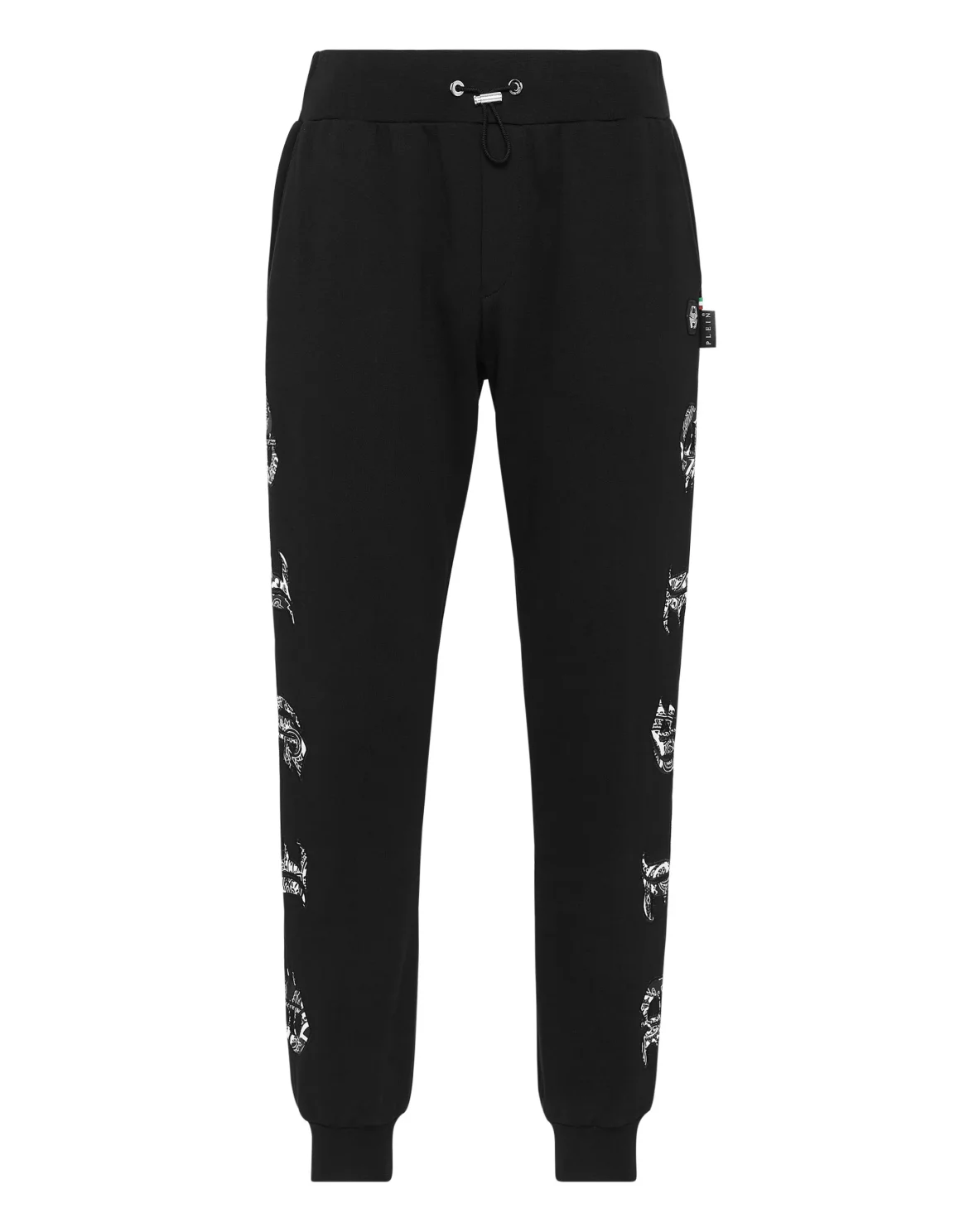 Satin Jogging Trousers Paisley Gothic Plein, цвет: Черный