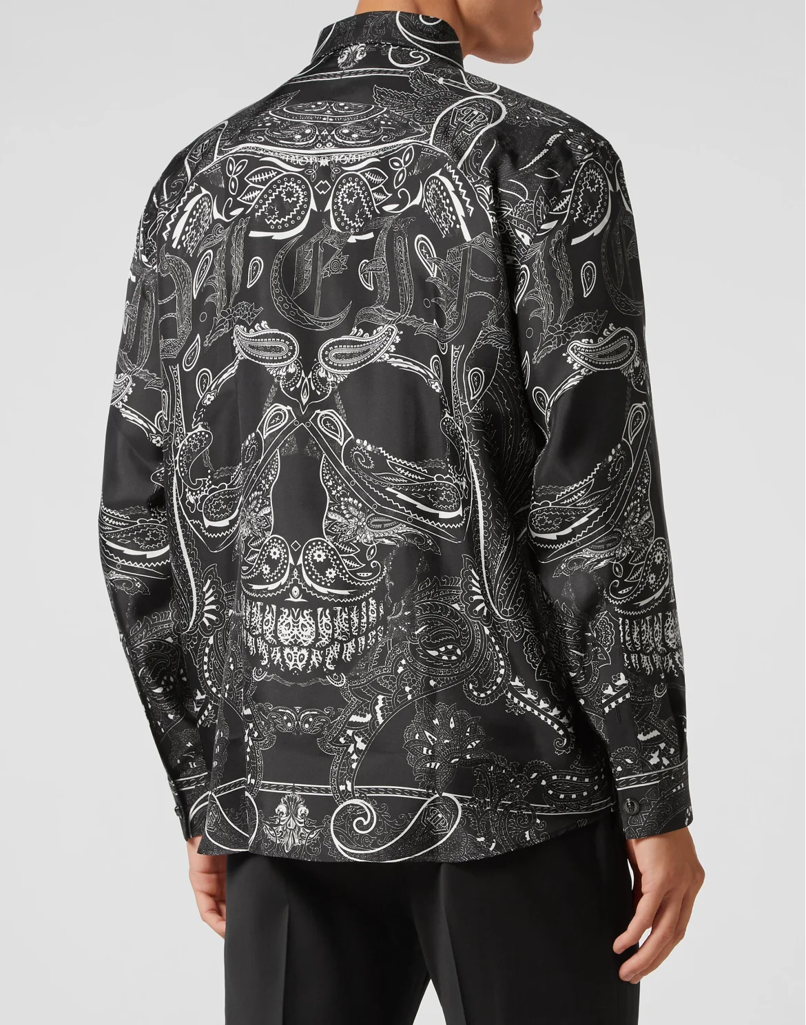 Silk Shirt Dandy Fit Paisley Foulard, цвет: Черный