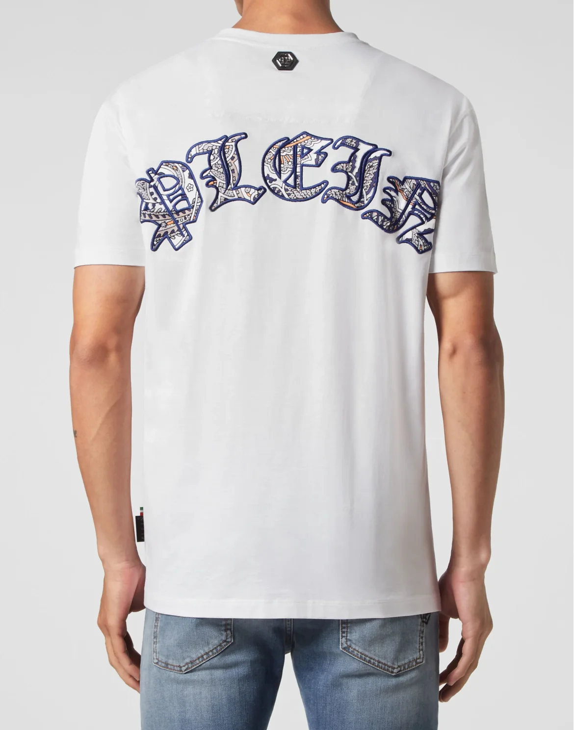 T-shirt Round Neck SS Paisley Gothic Plein, цвет: Белый