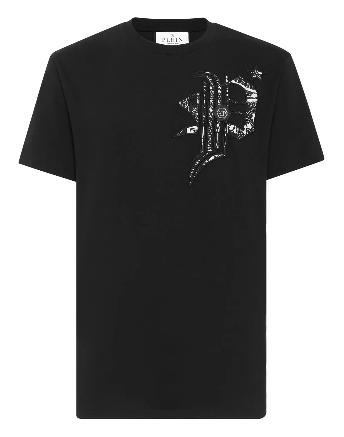 T-shirt Round Neck SS Paisley Gothic Plein, цвет: Черный