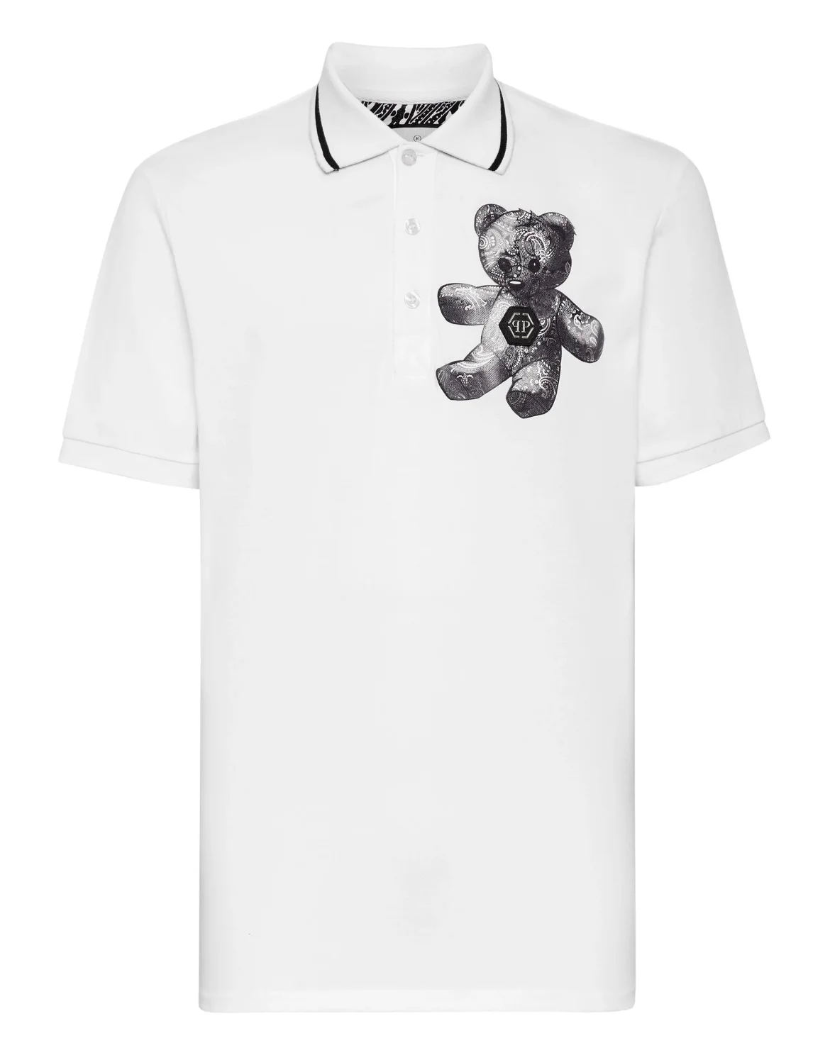 Slim Fit Polo shirt SS Paisley Teddy Bear, цвет: Белый