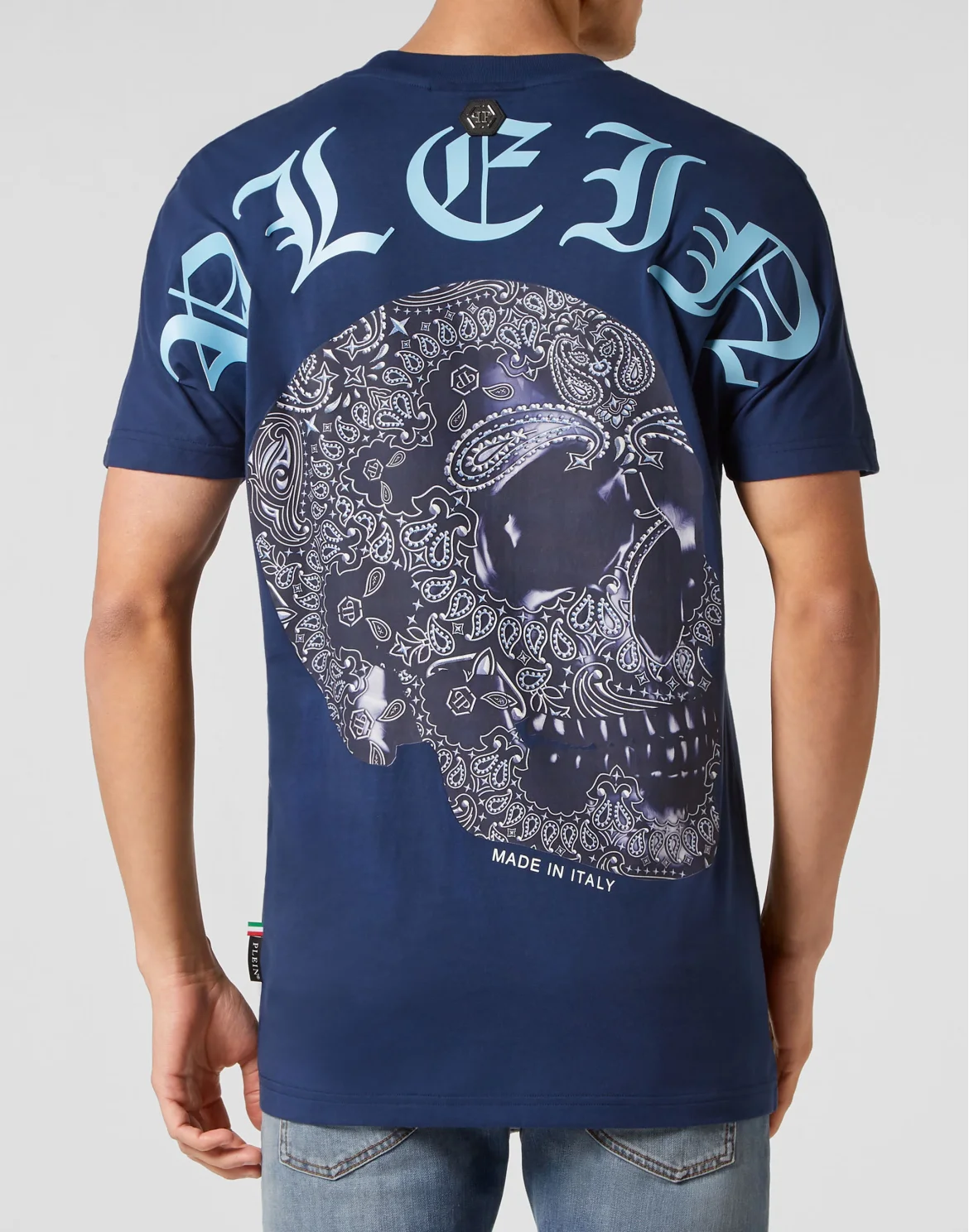 T-shirt Round Neck SS Paisley Skull, цвет: Синий