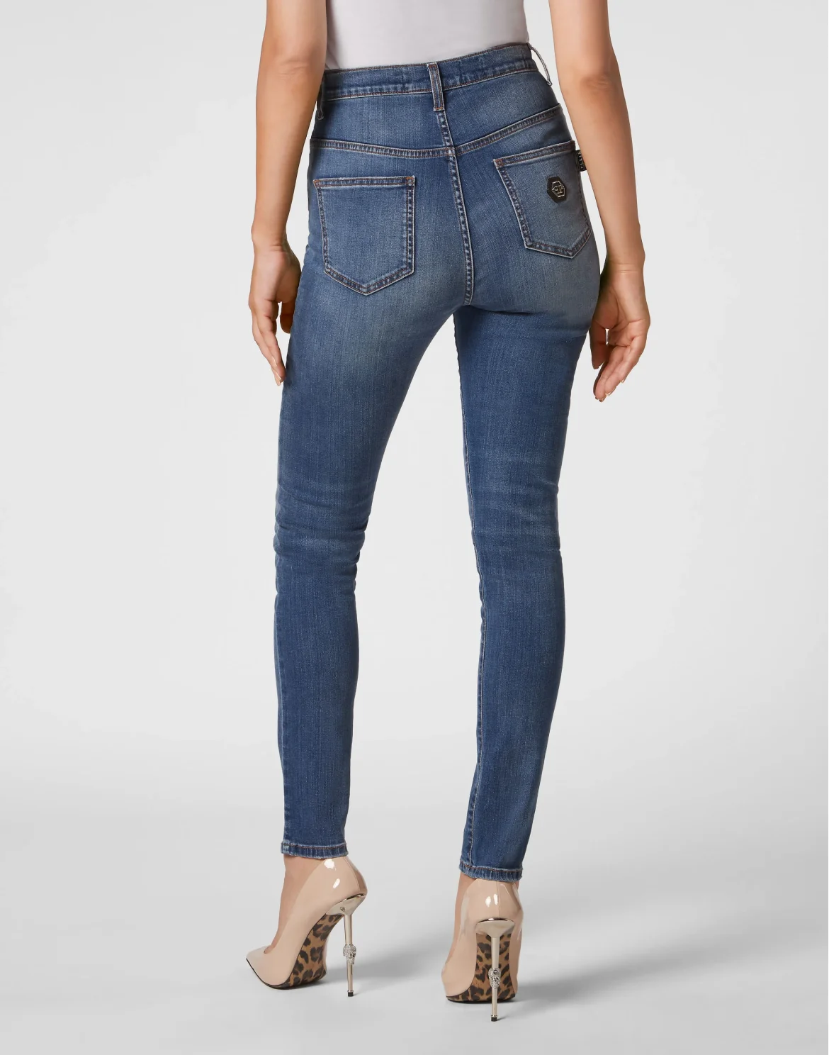 Denim Trousers Super High Waist Jegging, цвет: Синий