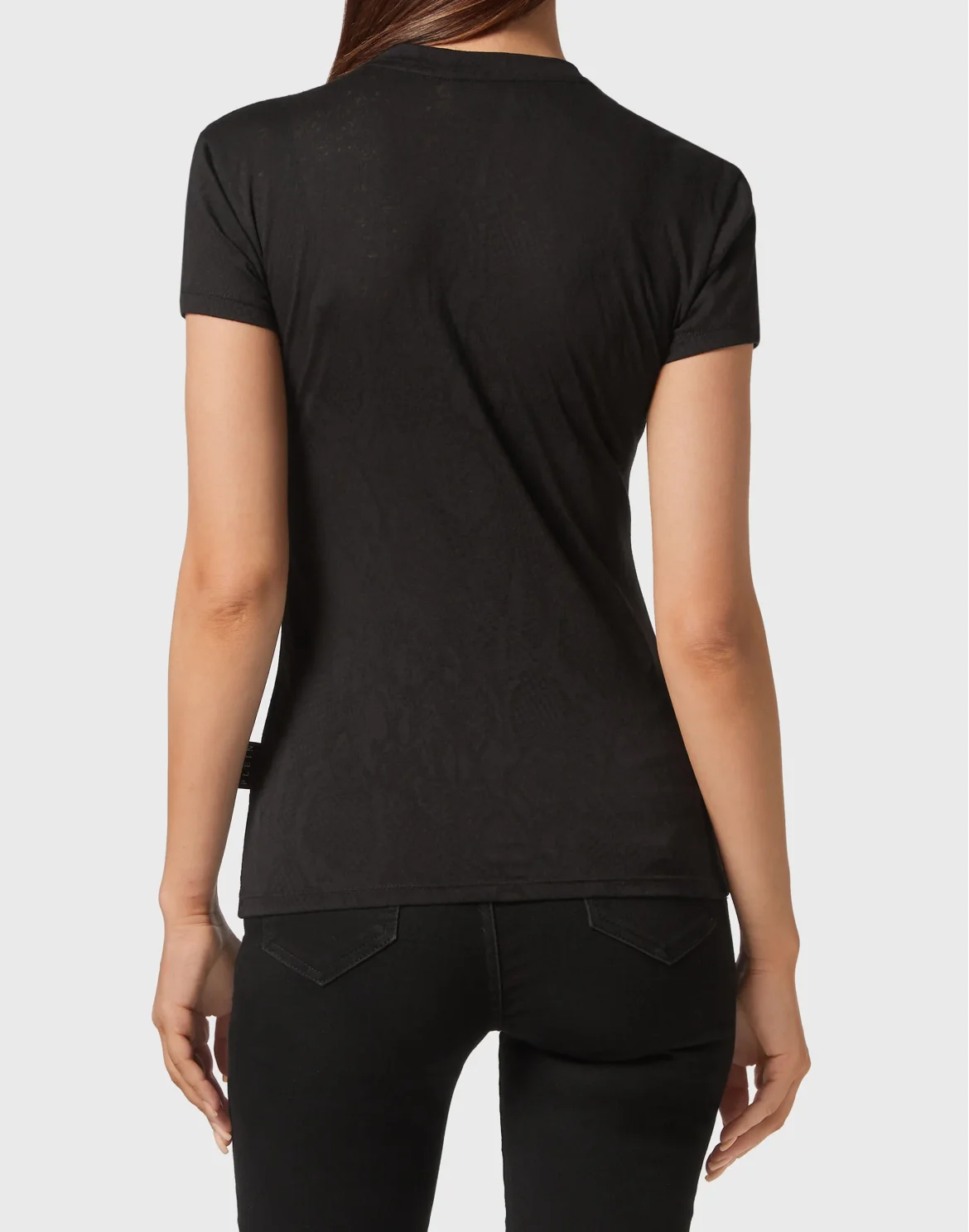 T-shirt Round Neck Sexy Pure Fit Skull, цвет: Черный