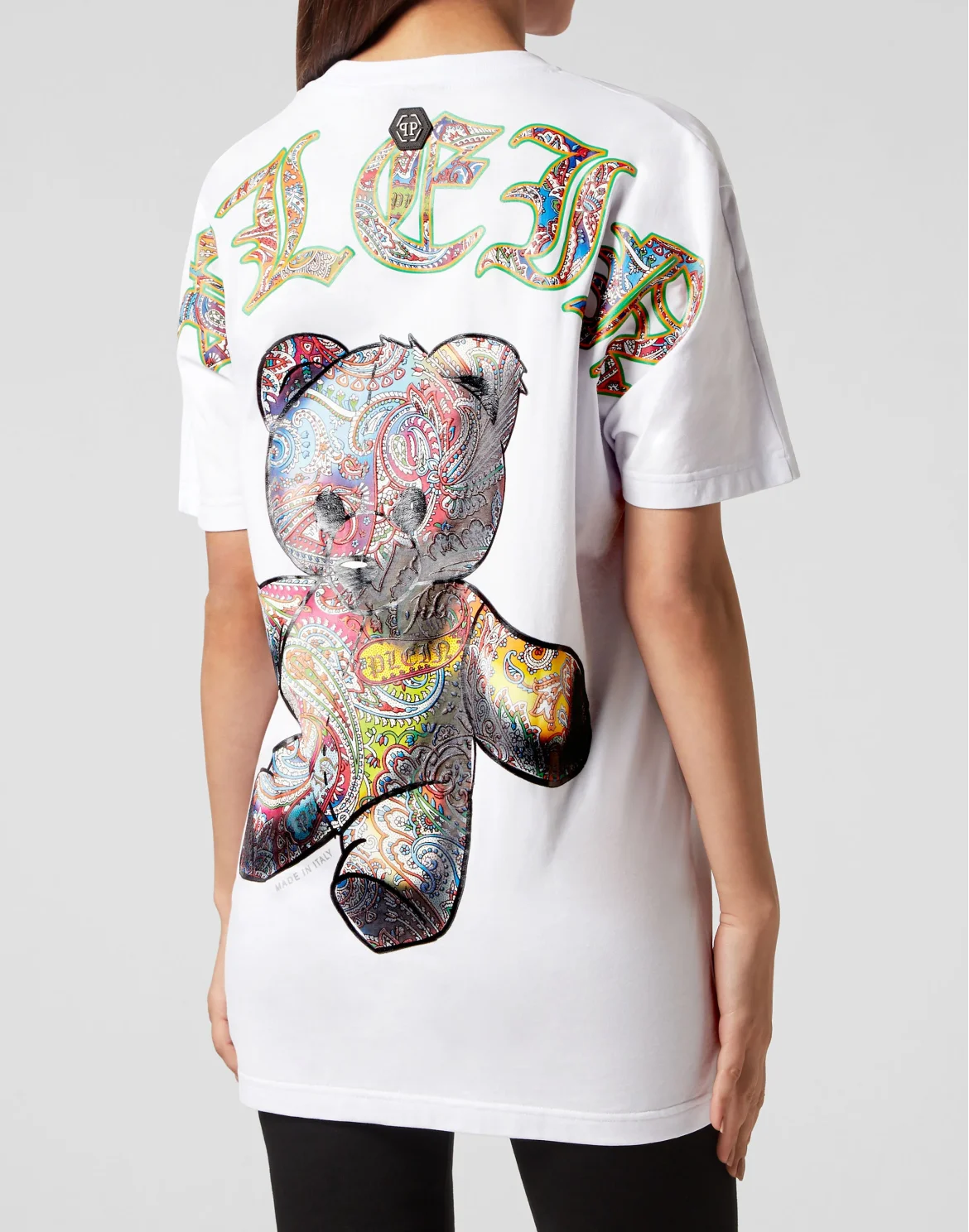 T-shirt Round Neck SS Paisley Teddy Bear, цвет: Белый