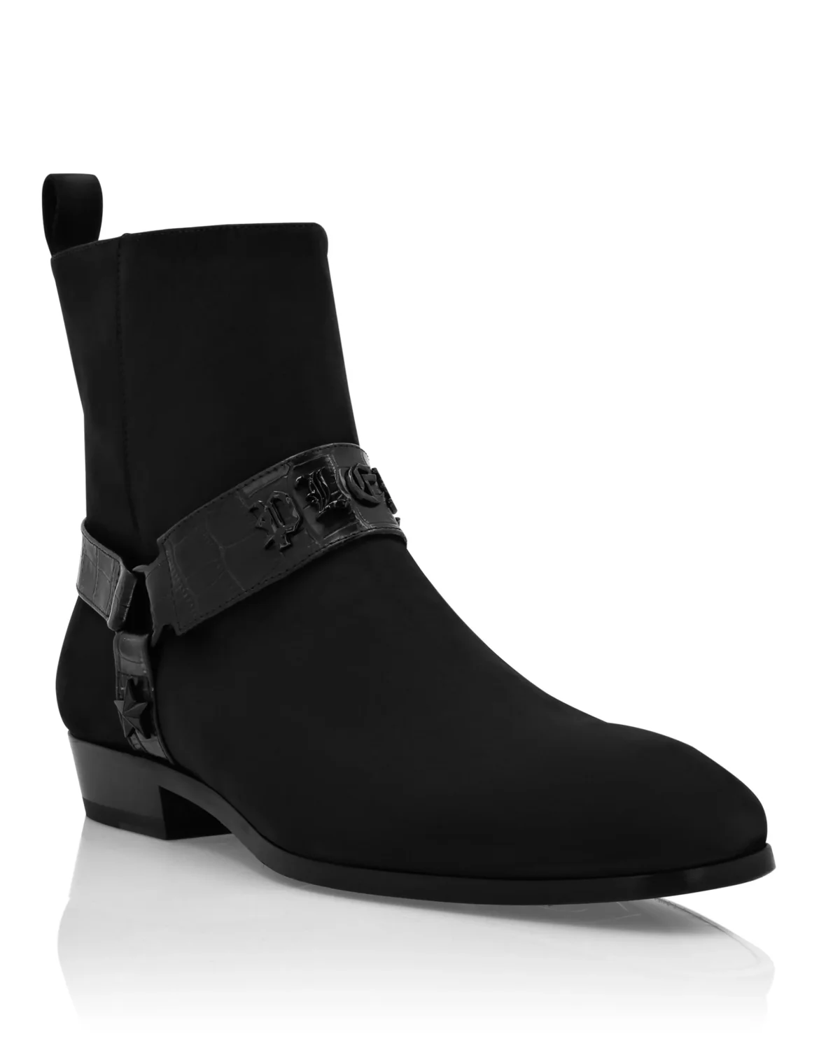 Nubuck Flat Boots Gothic Plein, цвет: Черный