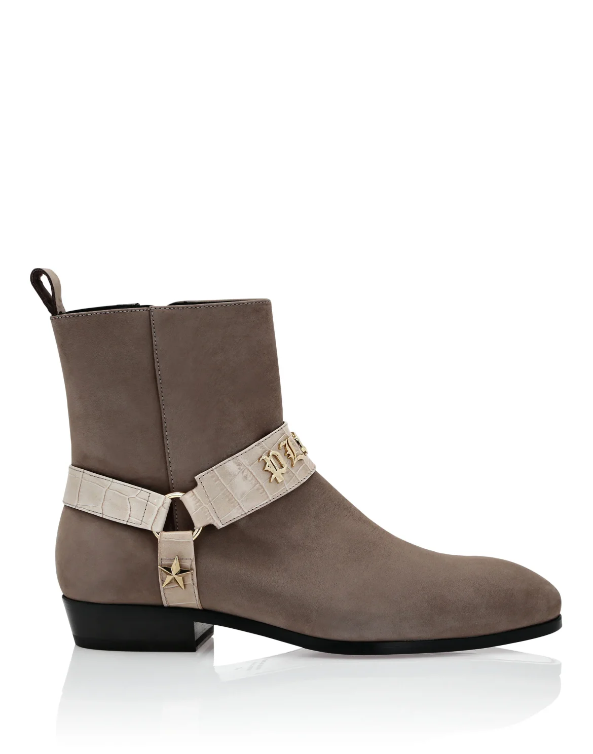 Nubuck Flat Boots Gothic Plein, цвет: Бежевый