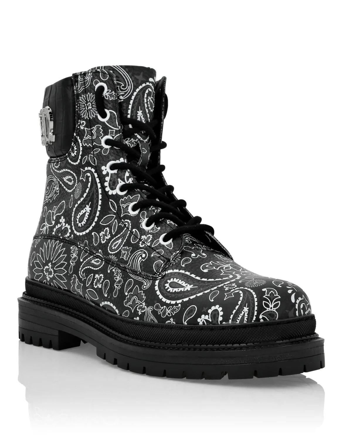 Boots Mid Flat Paisley, цвет: Черный
