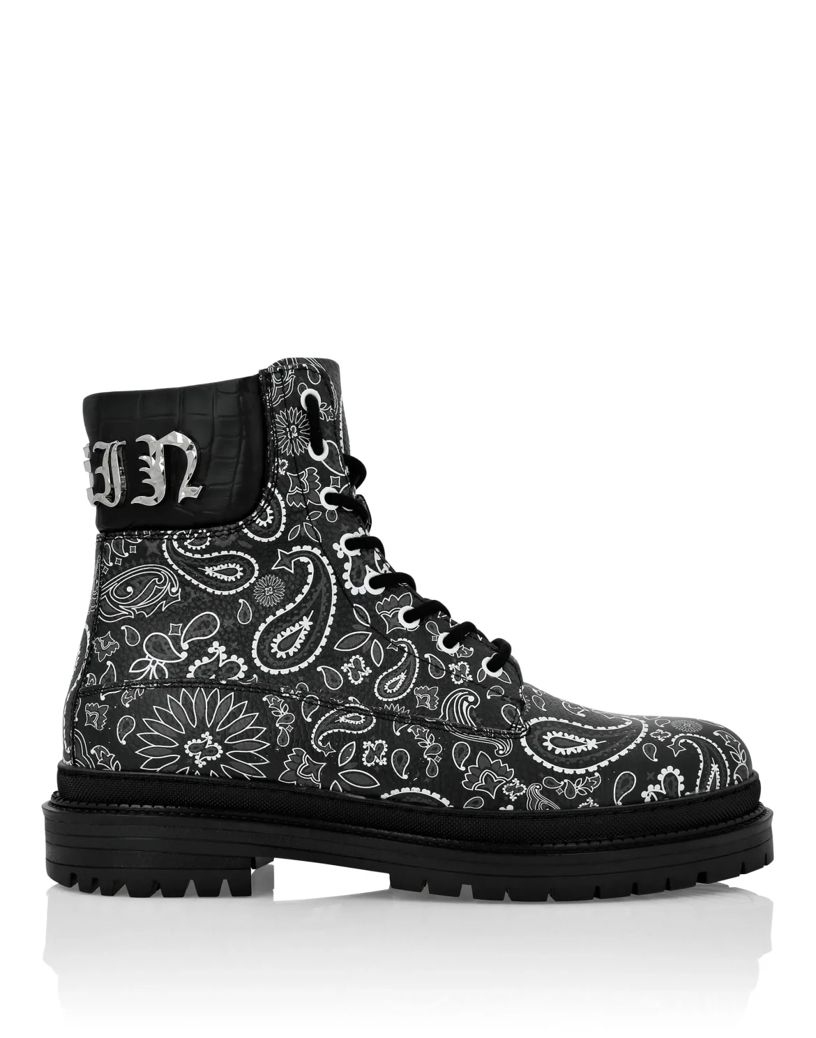 Boots Mid Flat Paisley, цвет: Черный
