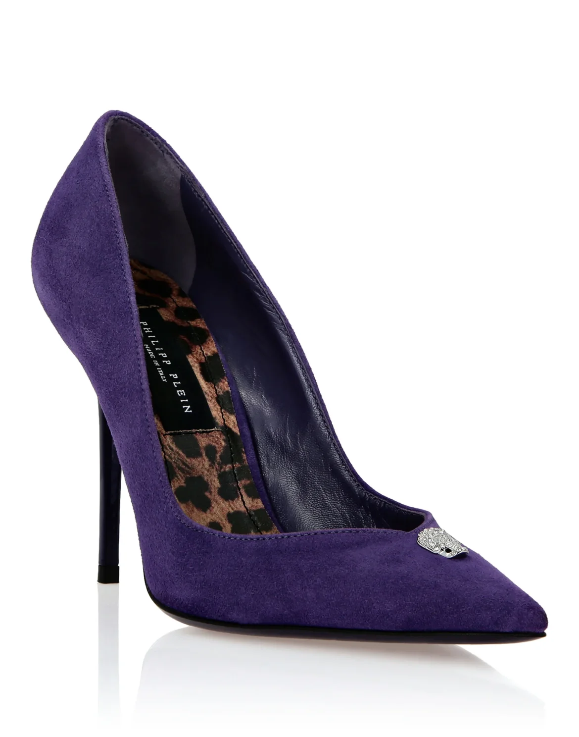 Suede Decollete Hi-Heels Crystal Skull, цвет: Фиолетовый