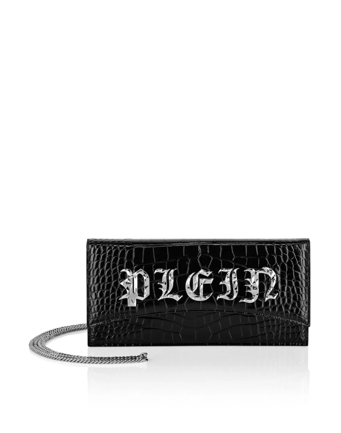 Crocco Embossed Baguette Handle Bag Gothic Plein, цвет: Черный