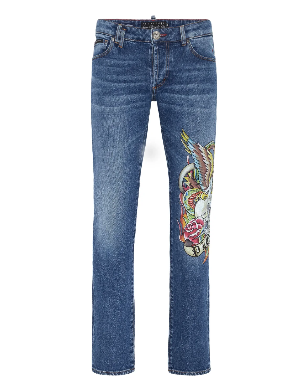 Denim Trousers Super Straight Cut Tattoo, цвет: Синий