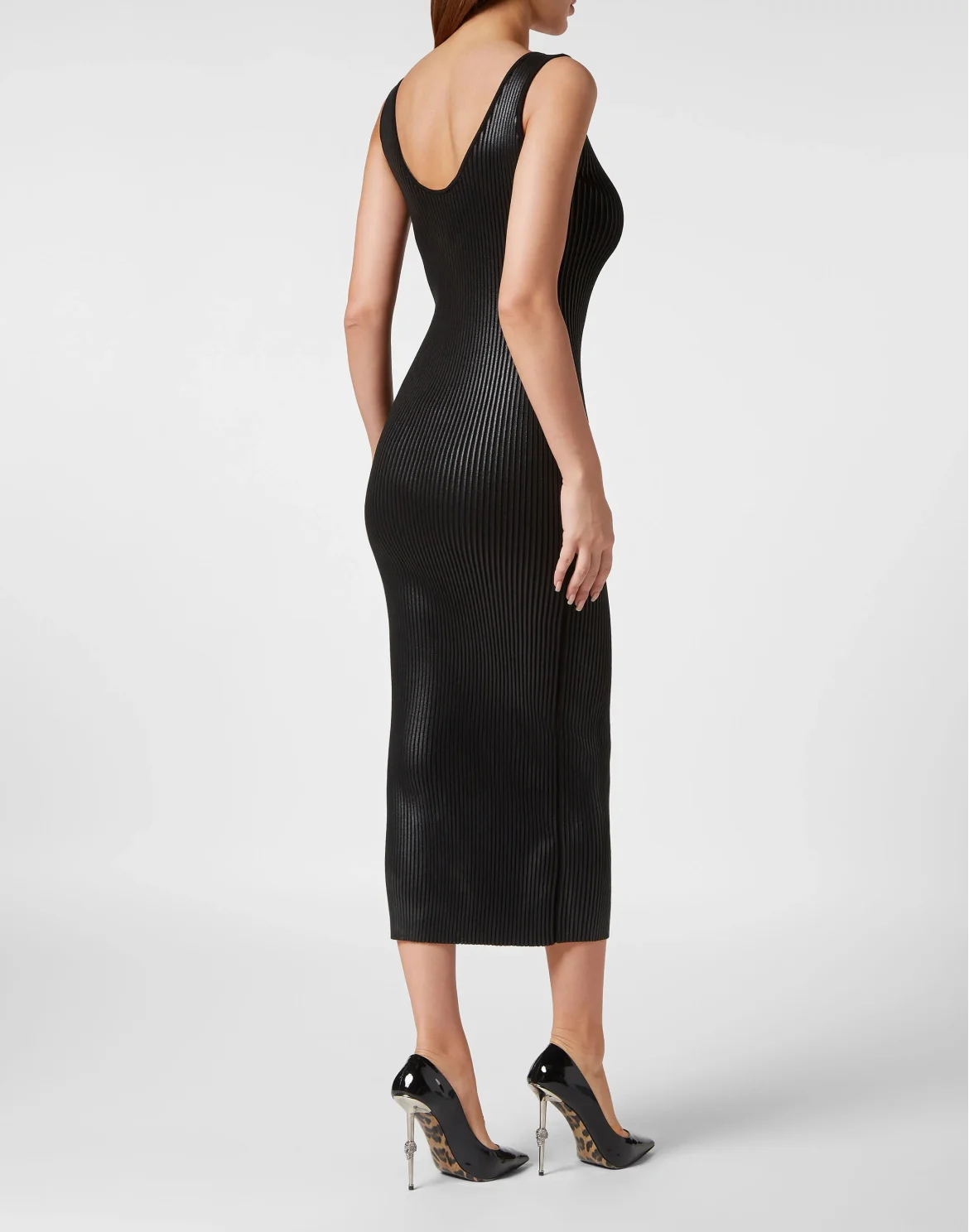 Coated Knit Dress, цвет: Черный