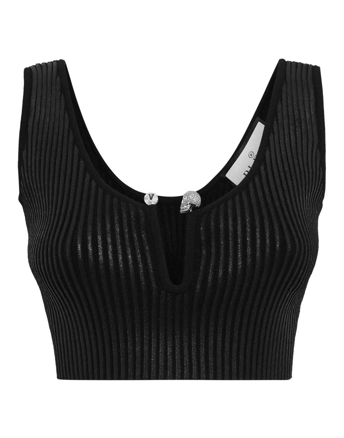 Coated Knit Top, цвет: Черный