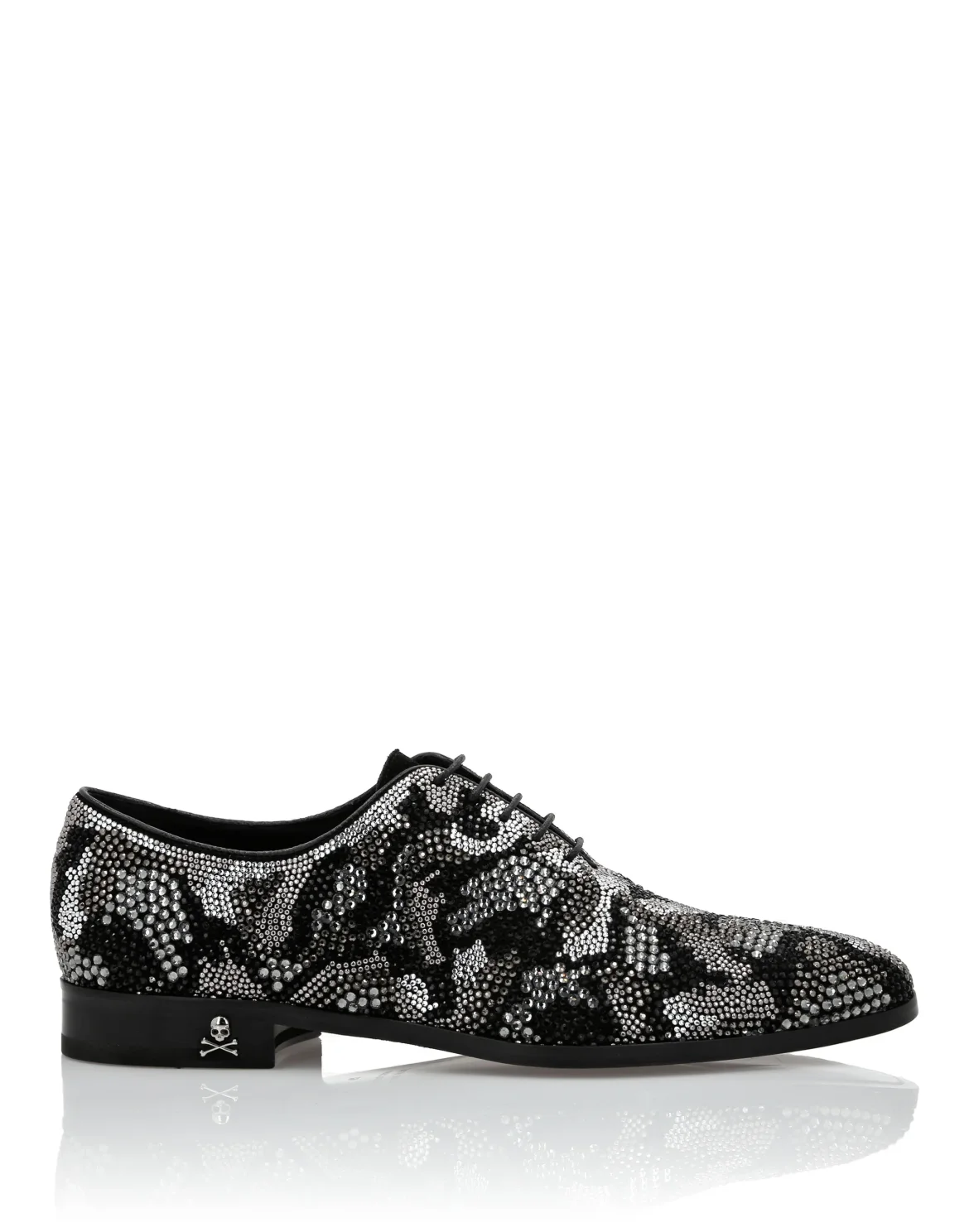 Strass Lace Up Shoes Camouflage, цвет: Черный