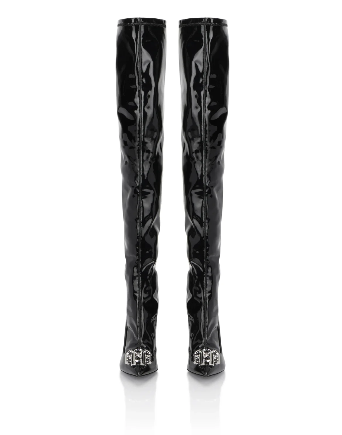 Latex High Plein Heels Overknees  Boots Gothic Plein, цвет: Черный