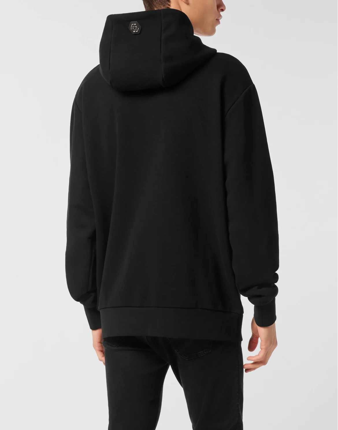 Fleece Hoodie Sweatshirt Degrade' Skull, цвет: Черный