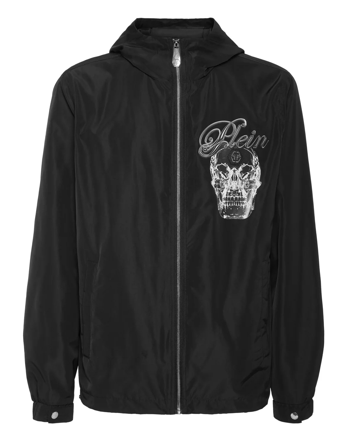 Nylon Hooded Windbreaker Glass Skull, цвет: Черный