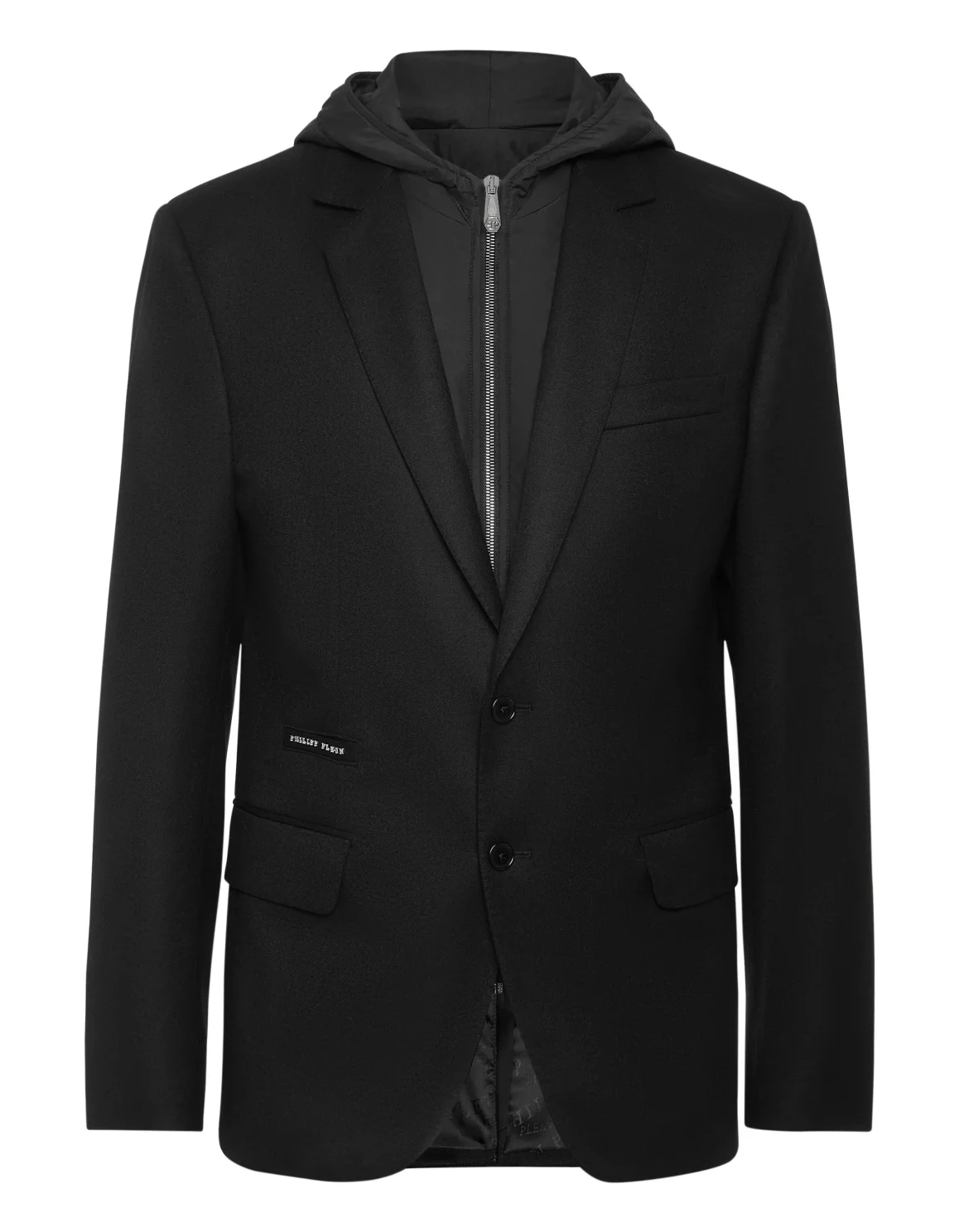 Water Repellent Wool Hooded Blazer, цвет: Черный