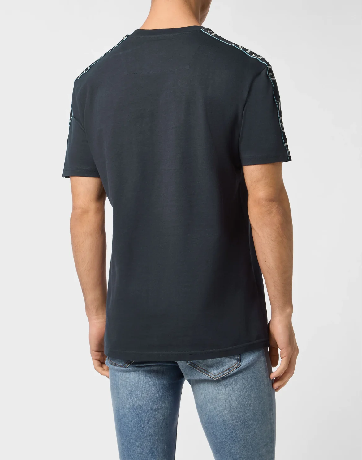 Round Neck T-Shirt Plein Tape, цвет: Синий