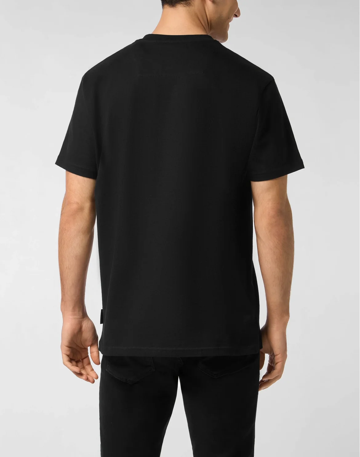 Round Neck T-Shirt Leather Patch Stars, цвет: Черный