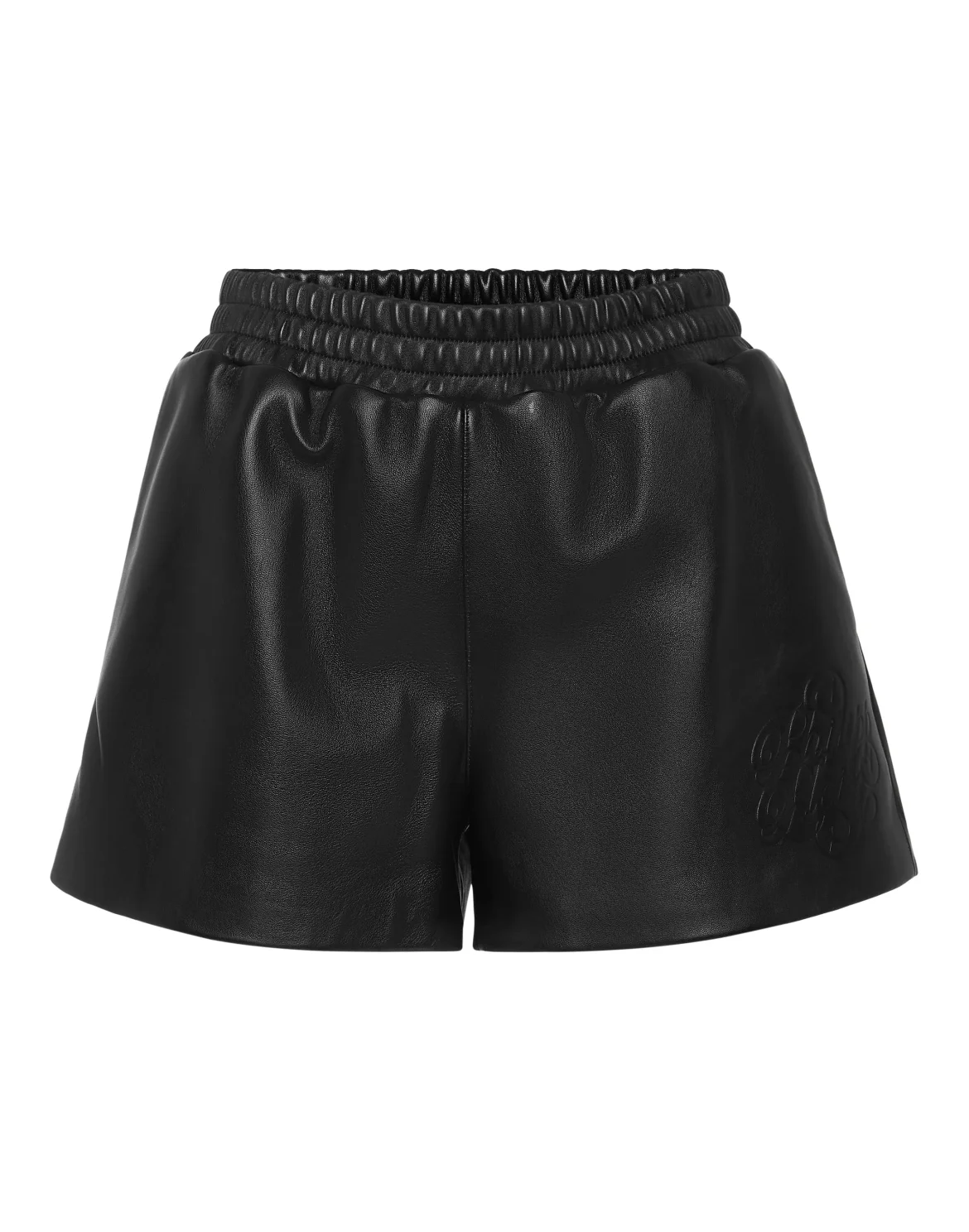 Leather Shorts Signature, цвет: Черный