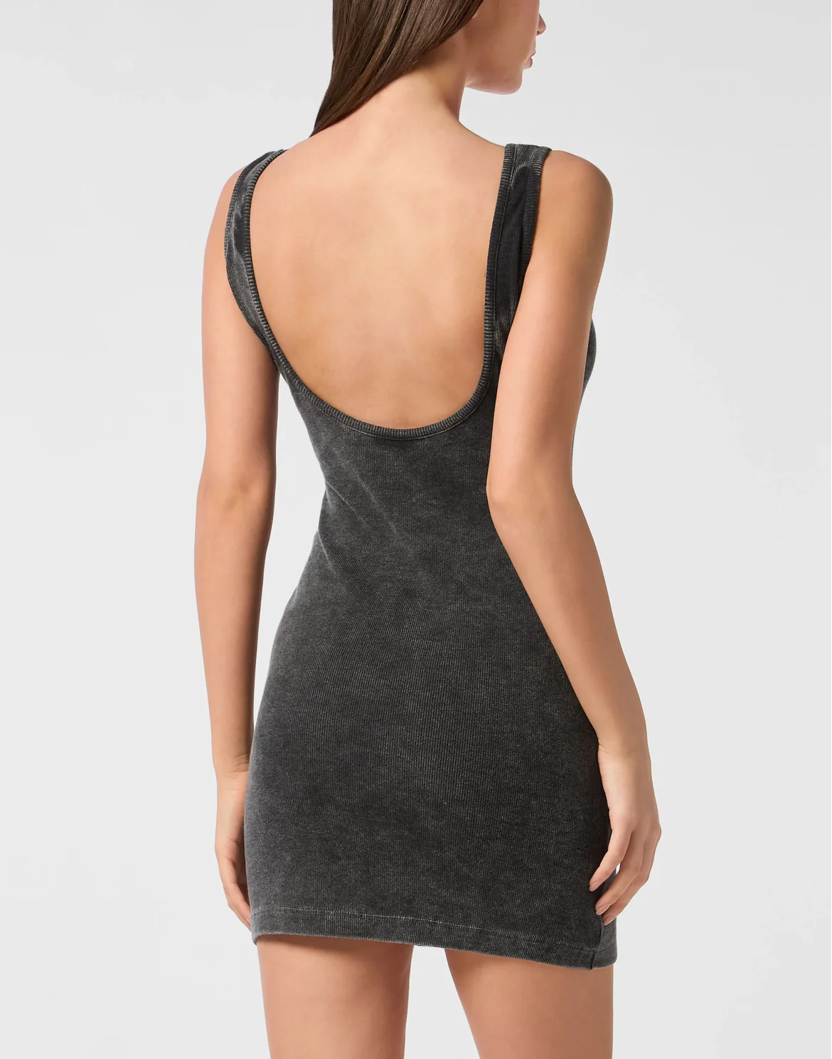 Rib Mini Tank Dress Hexagon, цвет: Серый