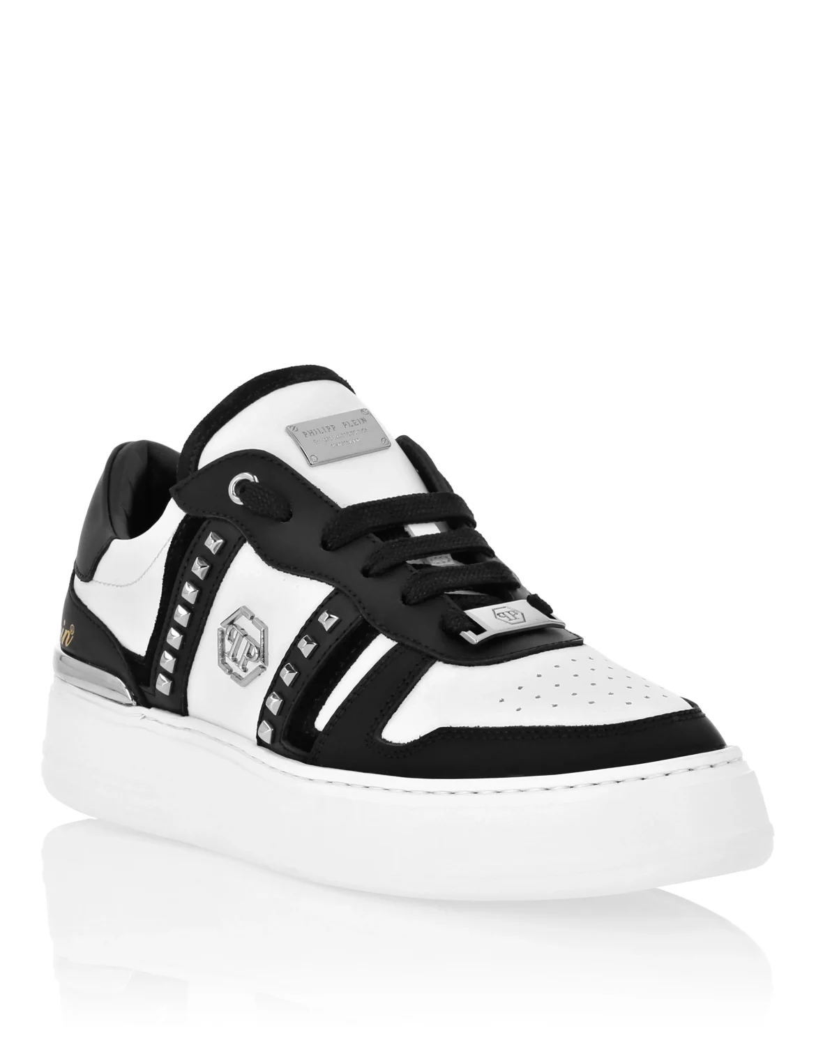 Low Top Sneakers Mix Cut Studs, цвет: Черный