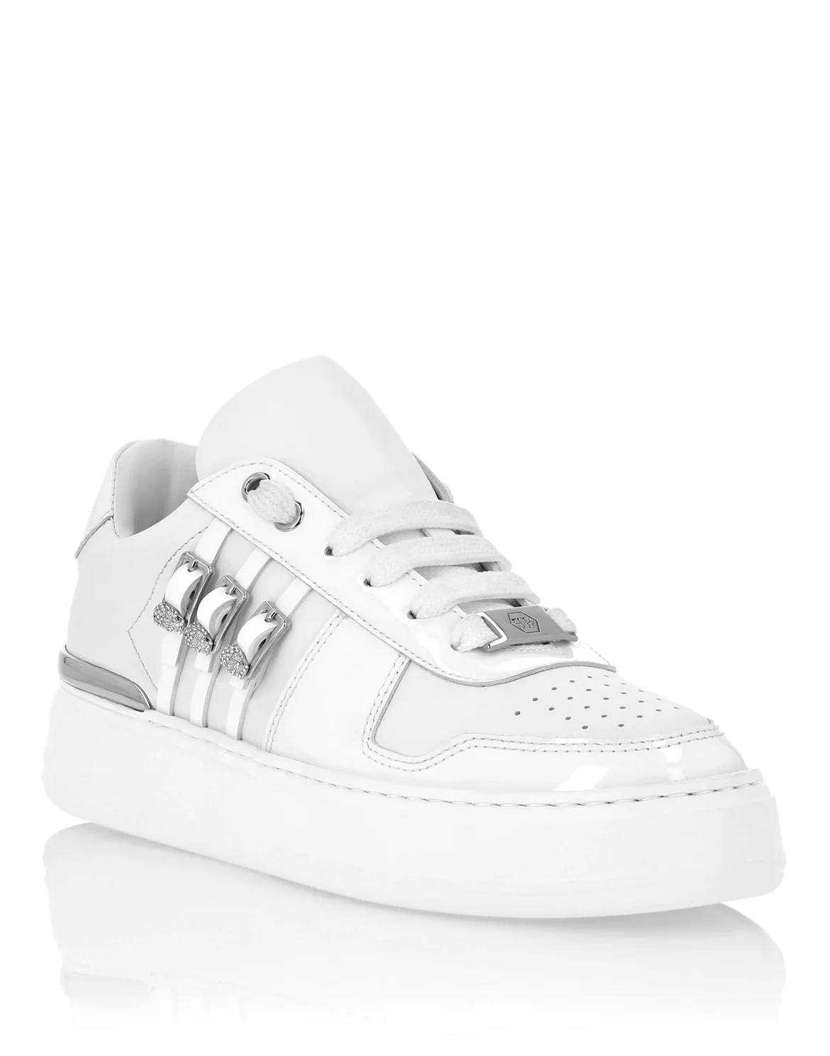 Low Top Sneakers Belts Skull, цвет: Белый