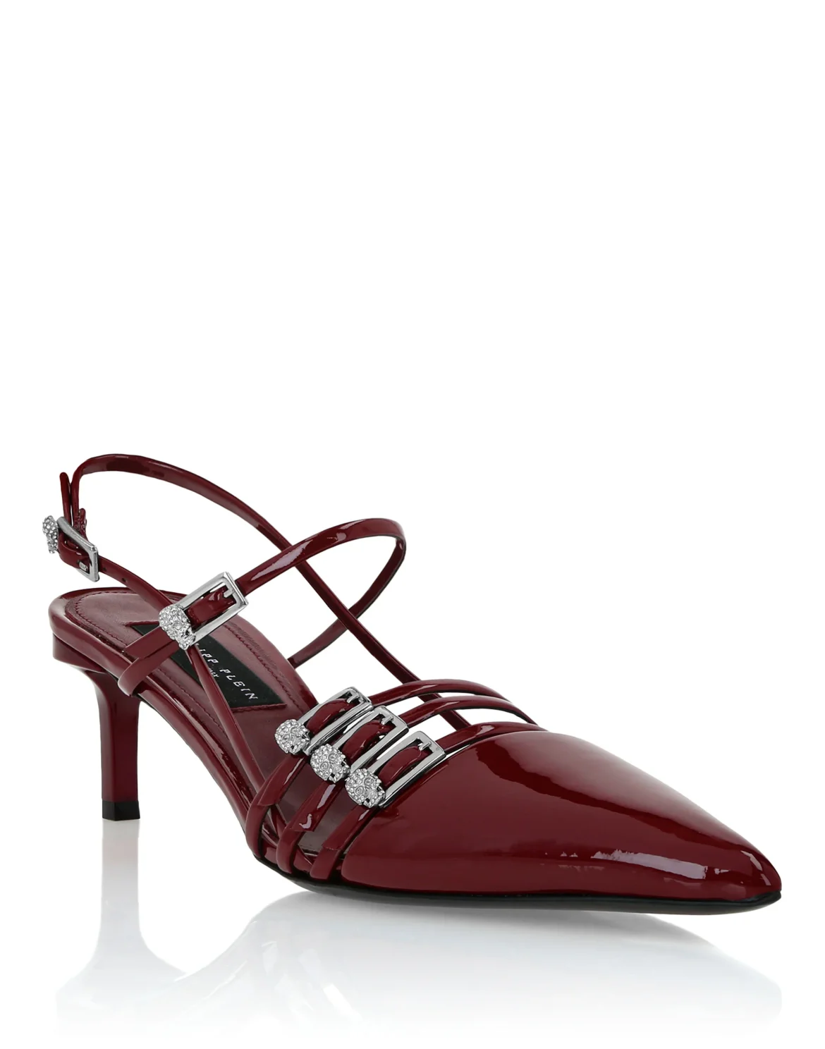 Multi-Strap Mid-Heel Slingbacks 5, цвет: Красный