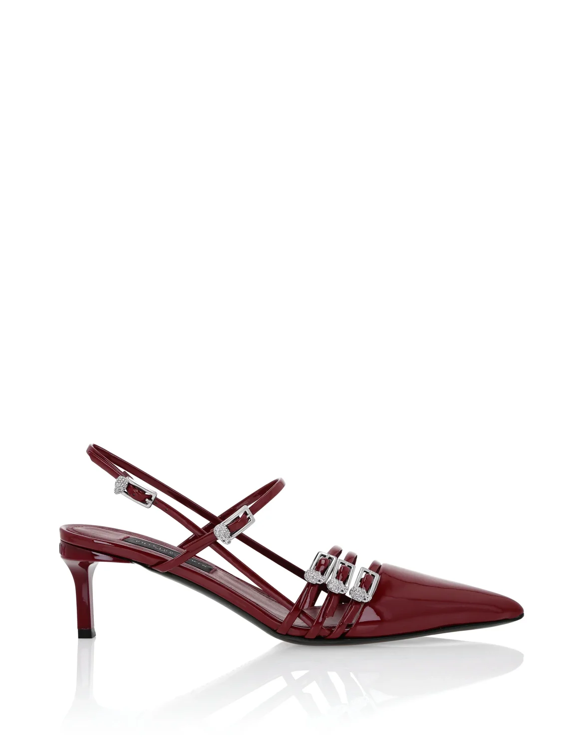 Multi-Strap Mid-Heel Slingbacks 5, цвет: Красный