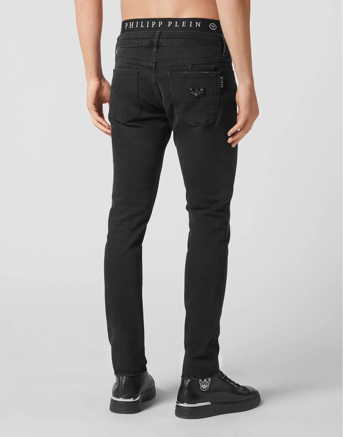 Denim Trousers Slim Fit Basic, цвет: Черный