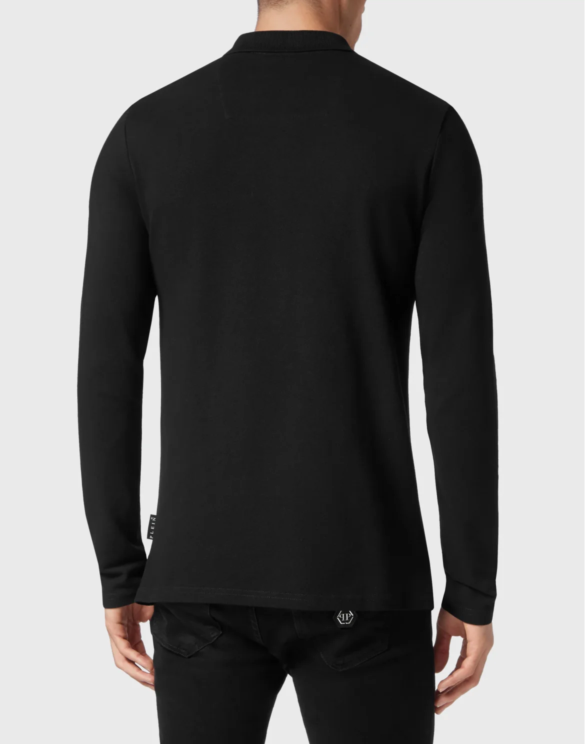 Slim Fit Long-Sleeve Polo, цвет: Черный