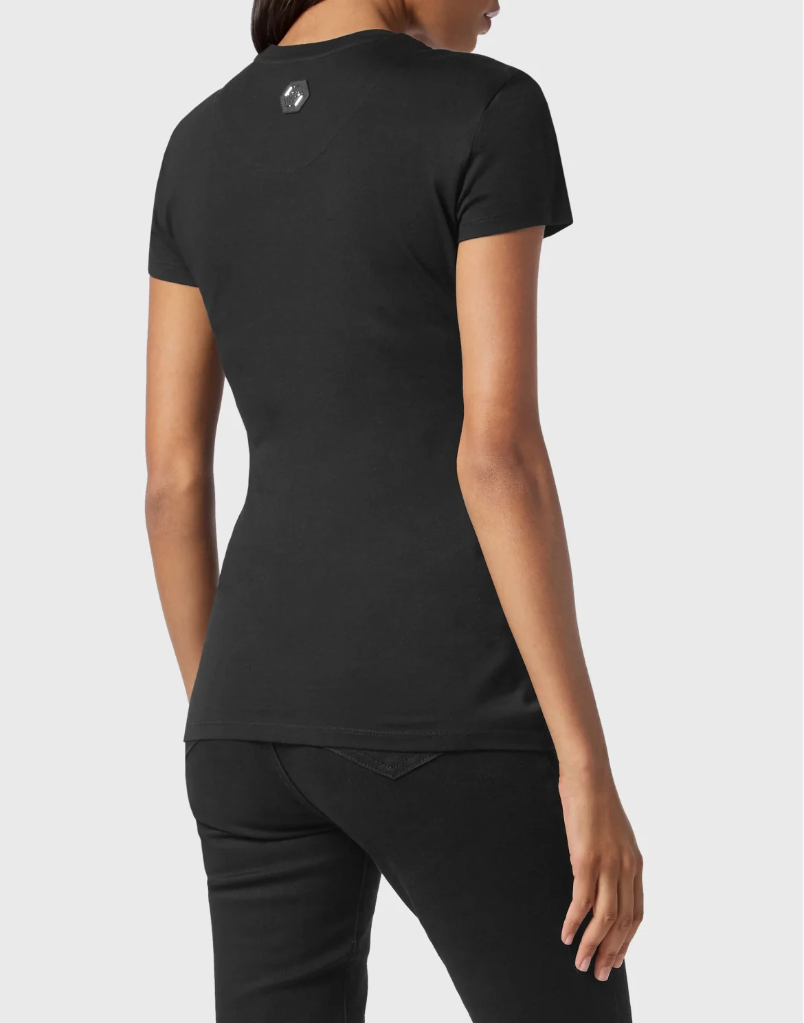 T-shirt Round Neck SS Skull strass, цвет: Черный