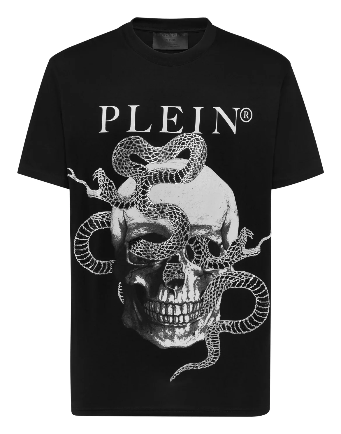 Round Neck T-Shirt Skull Snake, цвет: Черный