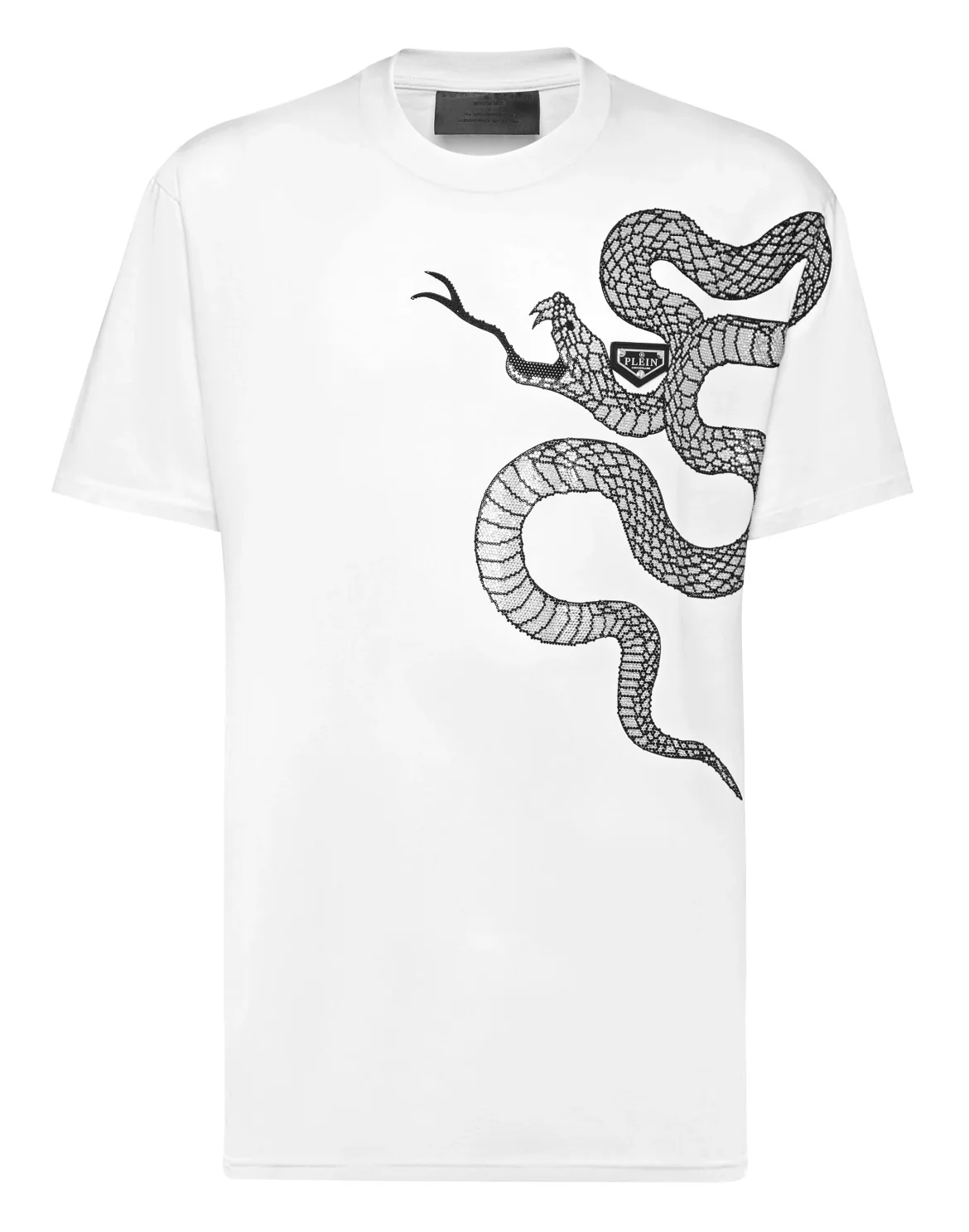 Round Neck T-Shirt Snake, цвет: Белый