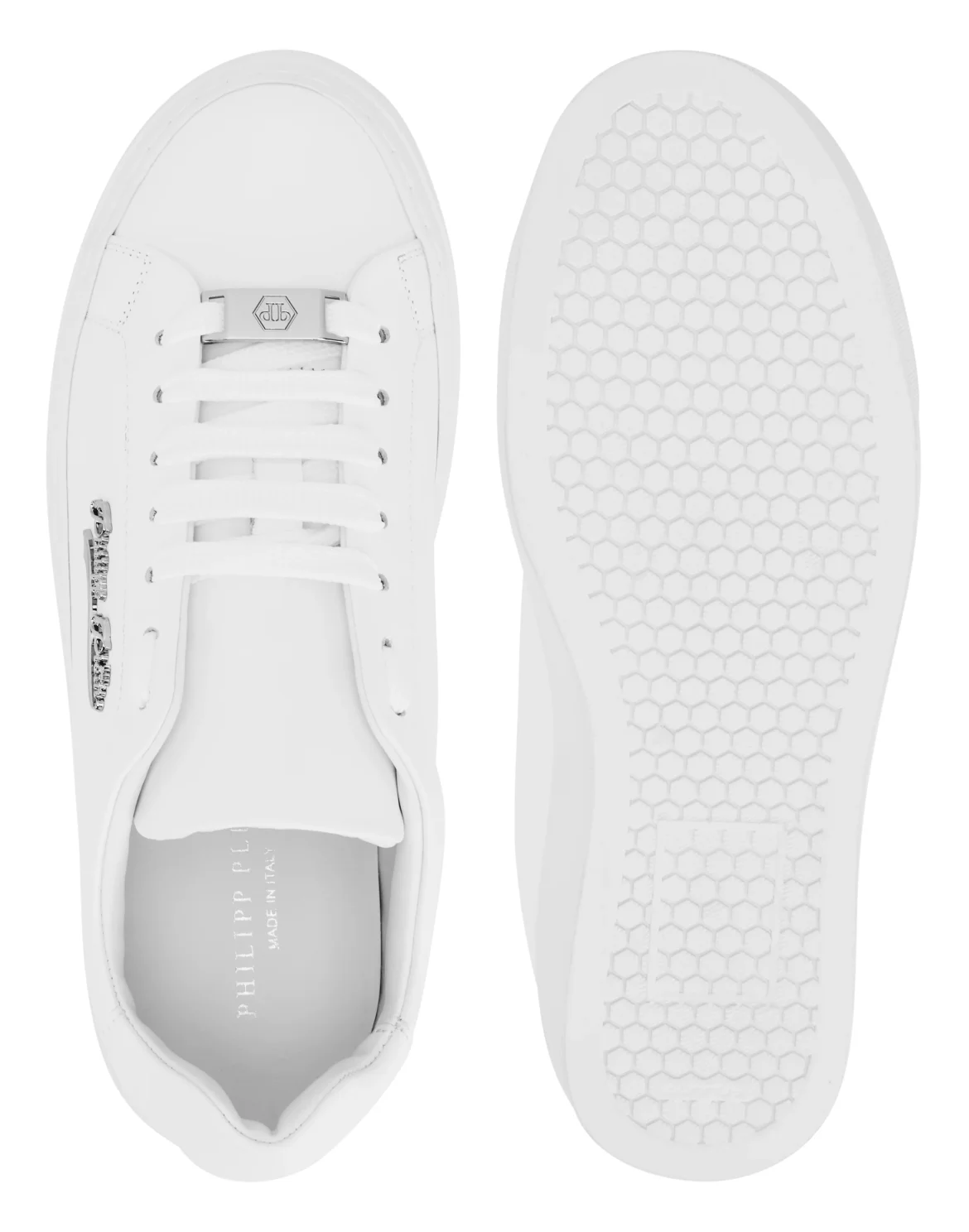 Nappa Leather Lo-Top Sneakers Signature, цвет: Белый