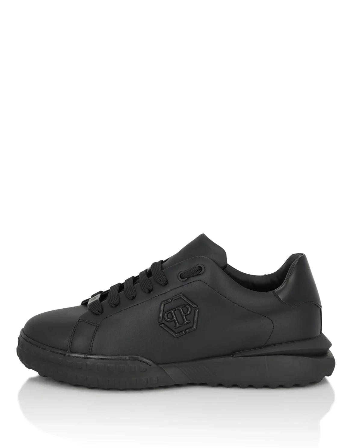 Nappa Leather Low-Top Sneakers Hexagon, цвет: Черный