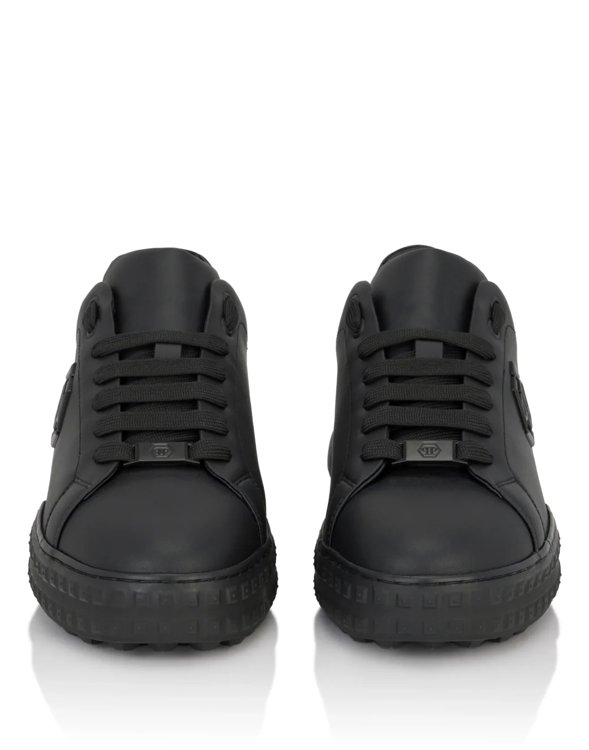 Nappa Leather Low-Top Sneakers Hexagon, цвет: Черный