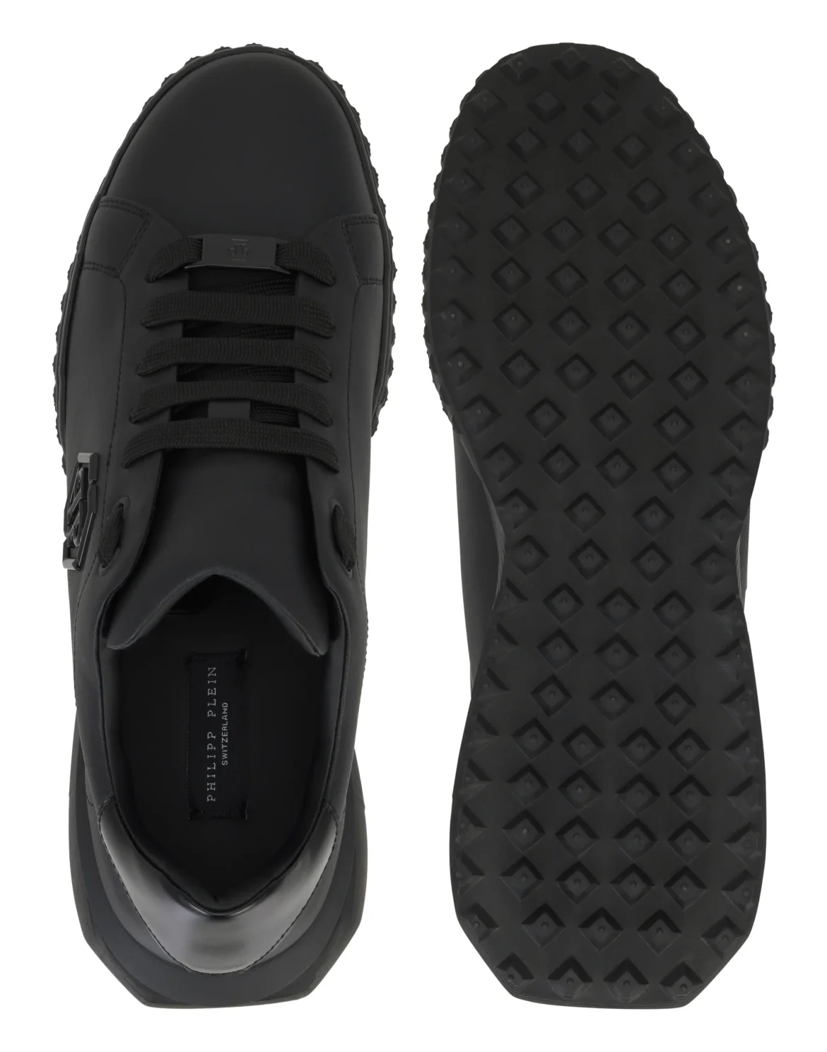 Nappa Leather Low-Top Sneakers Hexagon, цвет: Черный