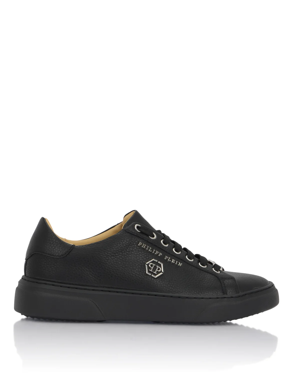 Leather Lo-Top Sneakers Hexagon, цвет: Черный