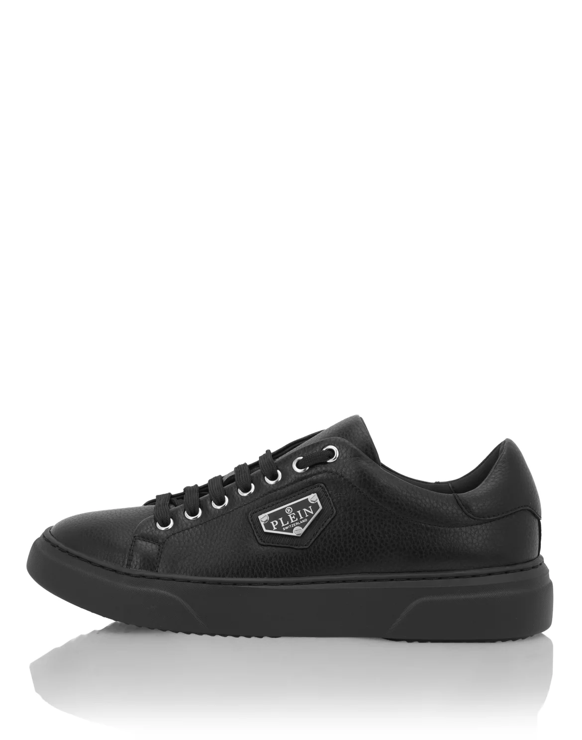 Leather Lo-Top Sneakers Iconic Plein, цвет: Черный