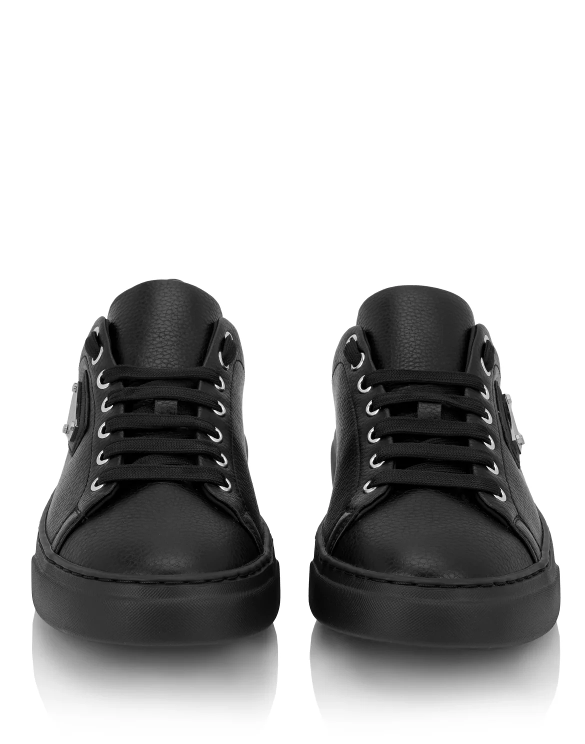Leather Lo-Top Sneakers Iconic Plein, цвет: Черный