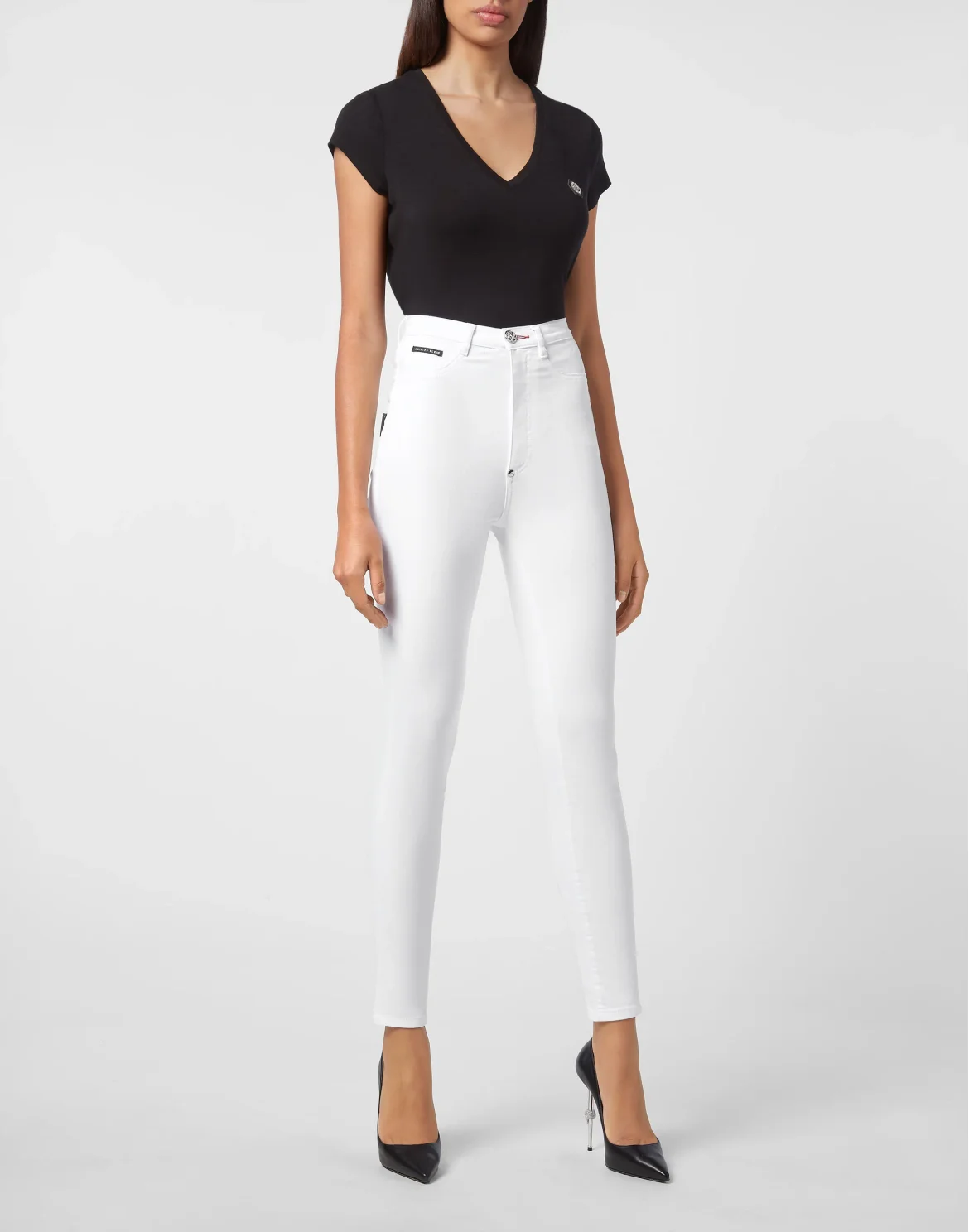 Denim Super High Waist Jegging, цвет: Белый