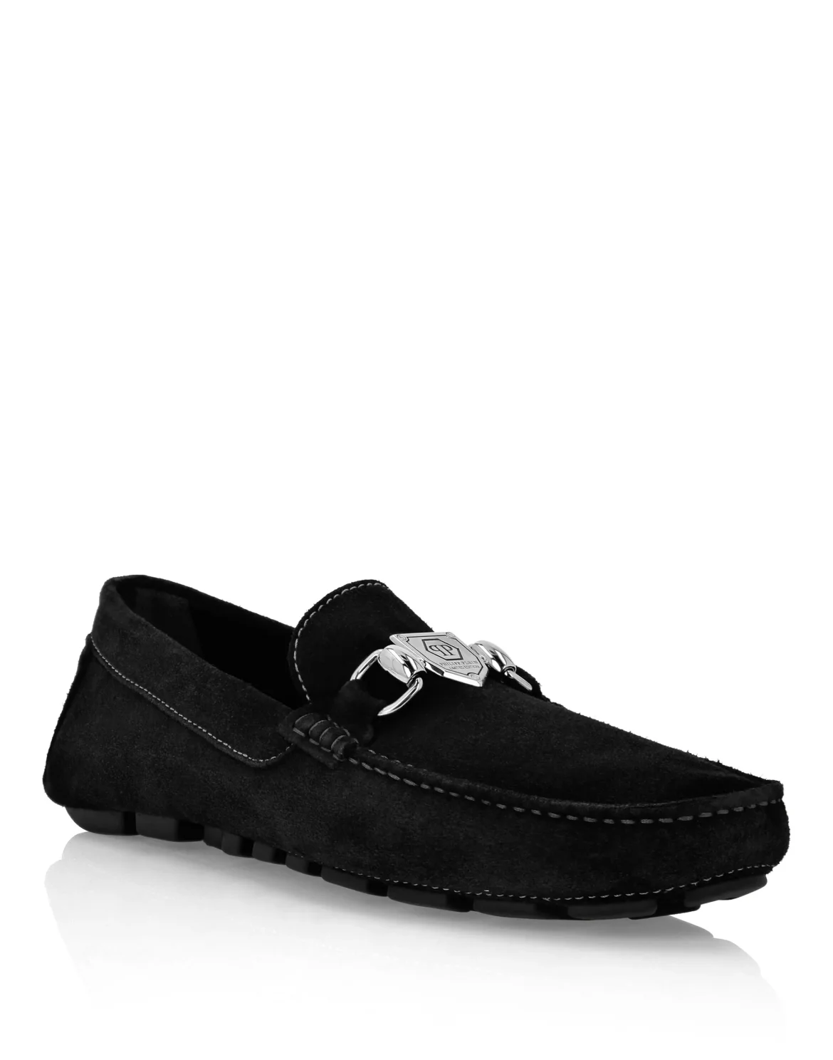 Suede Moccasin Philipp Plein TM, цвет: Черный