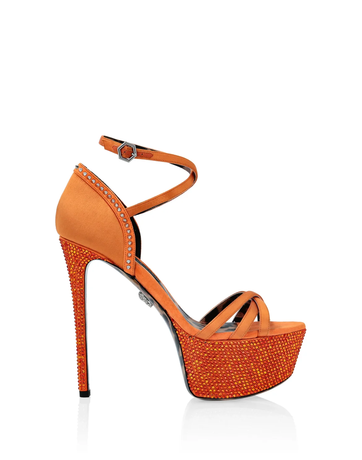 Crystal Platform Sandals, цвет: Оранжевый
