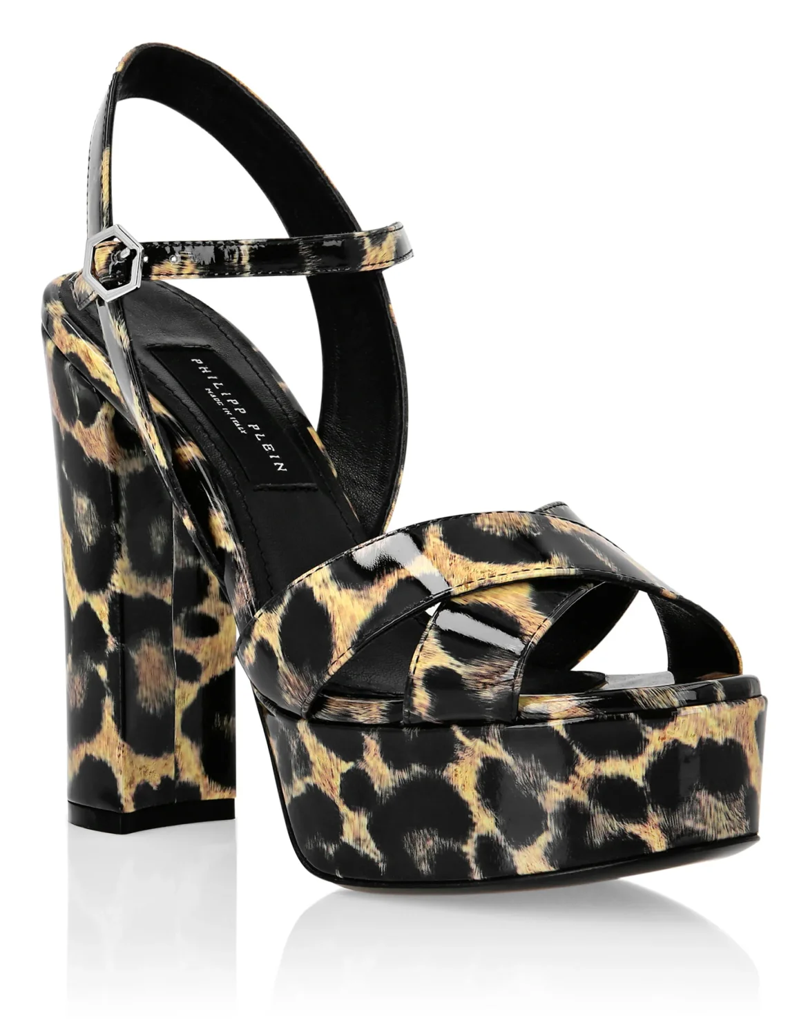 Patent leather Sandals High Heels Leopard, цвет: Леопард